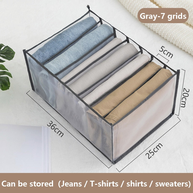 Wardrobe organizer Jeans storage boxes Closet Organizer Foldable Underwear Organizers Pants Storage Dividers Drawer Organizer - StorageandmoreStorage