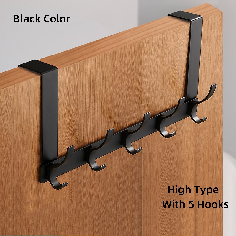 Hooks Over The Door 5 Hooks Home Bathroom Organizer Rack Clothes Coat Hat Towel Hanger Bathroom Kitchen Accessories Holder - StorageandmoreStorage