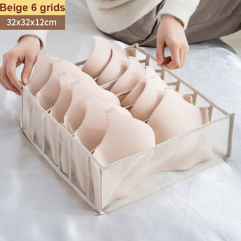 Drawer Closet Underwear Bra Organizer Divider Boxes for Underwear Scarves Socks Bra Foldable Wardrobe Clothes Storage Organizers - StorageandmoreStorage