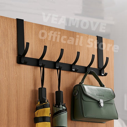 Hooks Over The Door 5 Hooks Home Bathroom Organizer Rack Clothes Coat Hat Towel Hanger Bathroom Kitchen Accessories Holder - StorageandmoreStorage