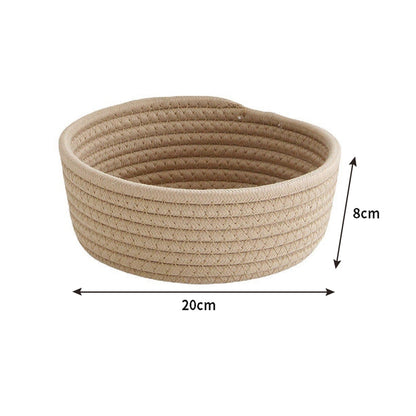 1PCS Woven Desktop Sundries Organizer Box INS Nordic Cotton Rope Storage Baskets Baby Dirty Clothes Laundry Basket Hamper - StorageandmoreStorage