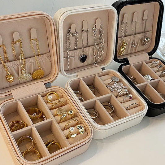 Portable Jewelry Storage Box Candy Color Travel Storage Organizer Jewelry Case Earrings Necklace Ring Jewelry Organizer Display - StorageandmoreStorage