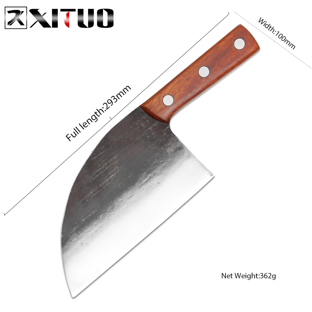 XITUO Superior Professional Handmade Forged Carbon Steel Chef Kitchen Slicing Chopping Kitchen Knife Traditional Cooking Tools - StorageandmoreStorage