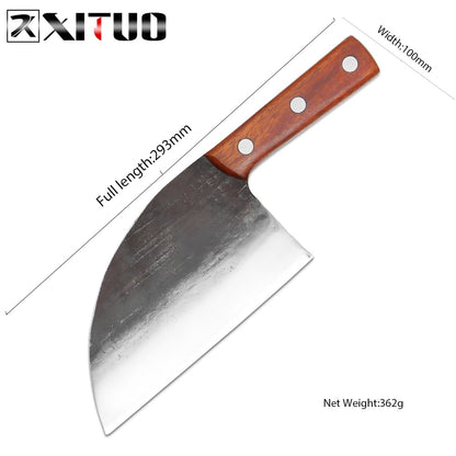 XITUO Superior Professional Handmade Forged Carbon Steel Chef Kitchen Slicing Chopping Kitchen Knife Traditional Cooking Tools - StorageandmoreStorage