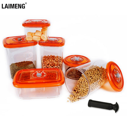 LAIMENG Vacuum Container Plastic Food Storage Container With Lid Damp Proof Large Capacity Kitchen Box for Vacuum Sealer S250 - StorageandmoreStorage