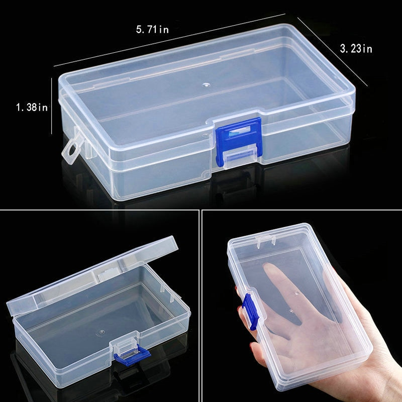 Transparent Plastic Storage Jewelry Box Compartment Adjustable Container For Beads Earring Box For Jewelry Rectangle Box Case - StorageandmoreStorage