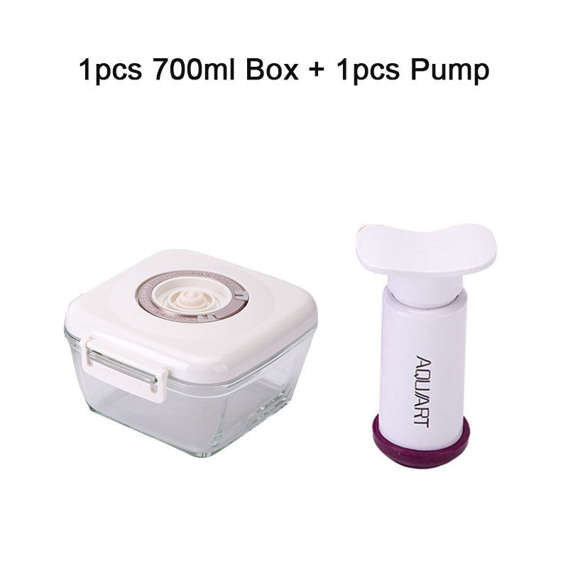 Food Vacuum Storage Box Container with Free Vacuum Pump for Storage Bag Home Outdoor Organizer Kitchen Fresh-Keeping Sealer Tool - StorageandmoreStorage