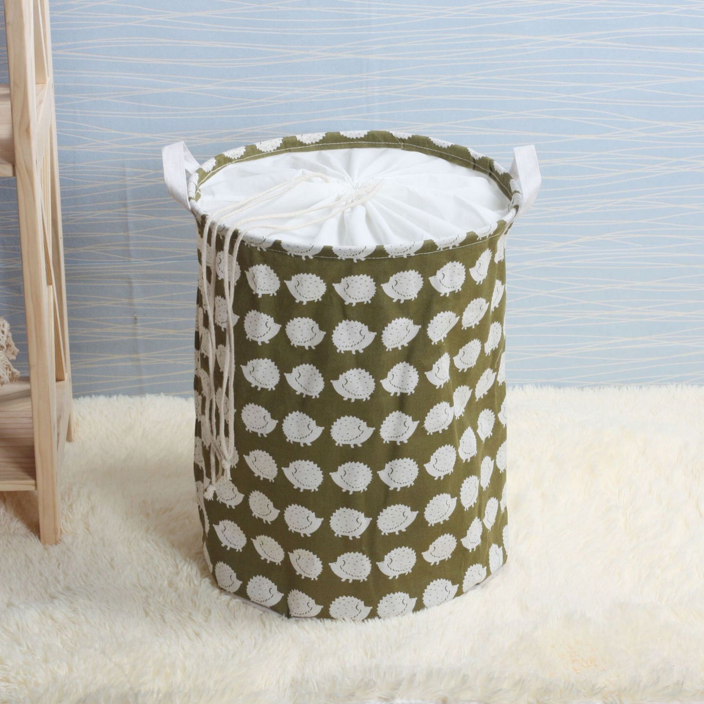 New Fashion Print Laundry Basket with Drawstring Lining Portable Foldable Storage Bag Hamper for Kids Toys Dirty Clothes Basket - StorageandmoreStorage