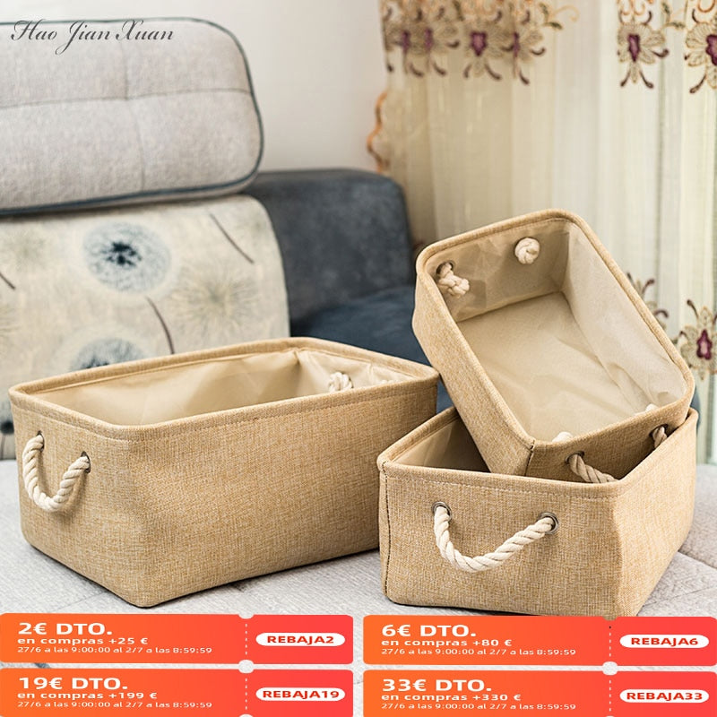 Cube Folding Storage Basket Foldable Linen Pet Toys Storage Box Organize Office Bedroom Closet Toys Laundry Basket - StorageandmoreStorage