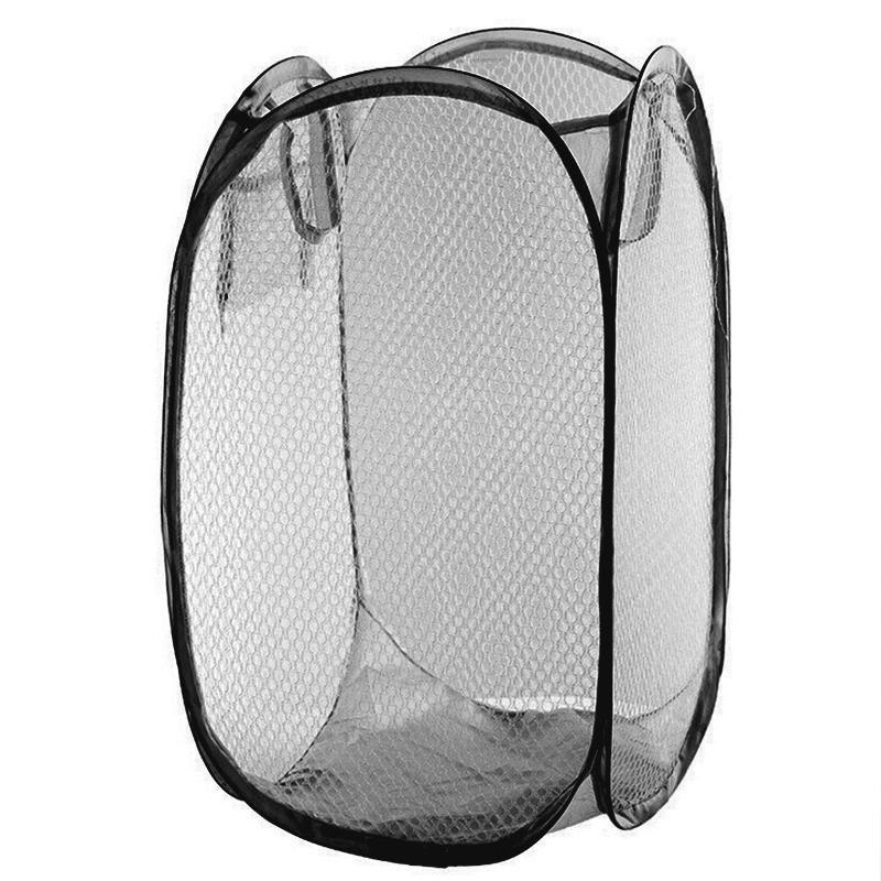 Storage Baskets Laundry Clothes Laundry Basket Bag Foldable Up Easy Open Mesh Laundry Clothes Hamper Basket for College Dorm - StorageandmoreStorage