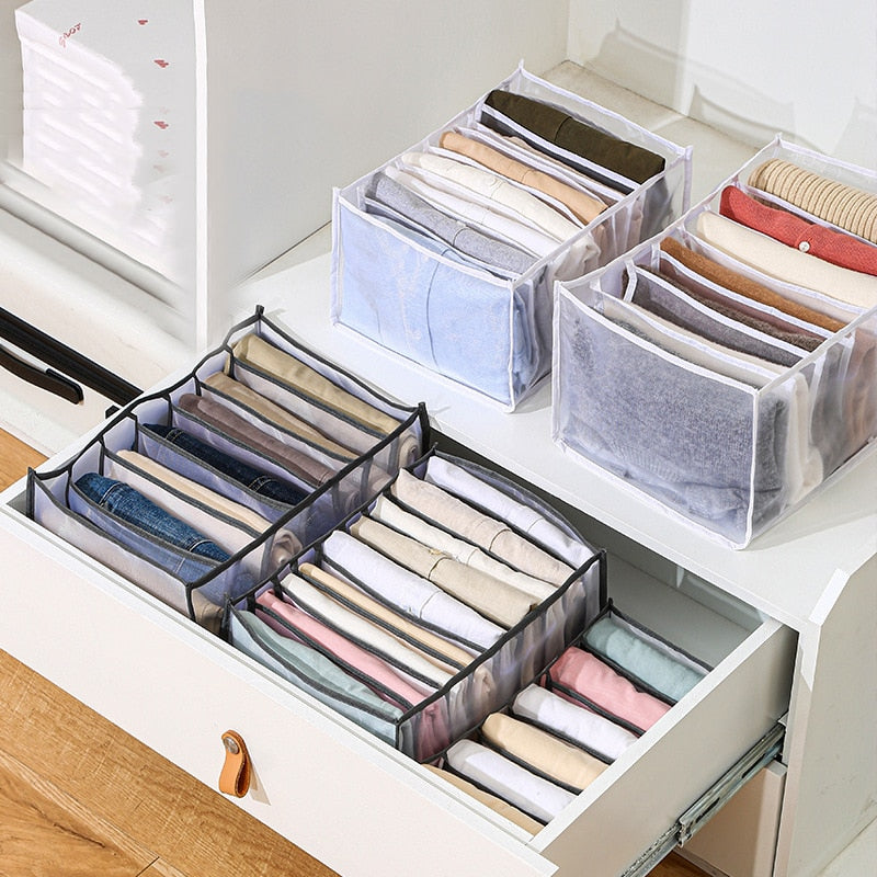 Foldable Drawer Closet Storage Organizer Divider Boxes for Jeans Underwear Socks Bra Wardrobe Clothes Storage Organizers Sets - StorageandmoreStorage