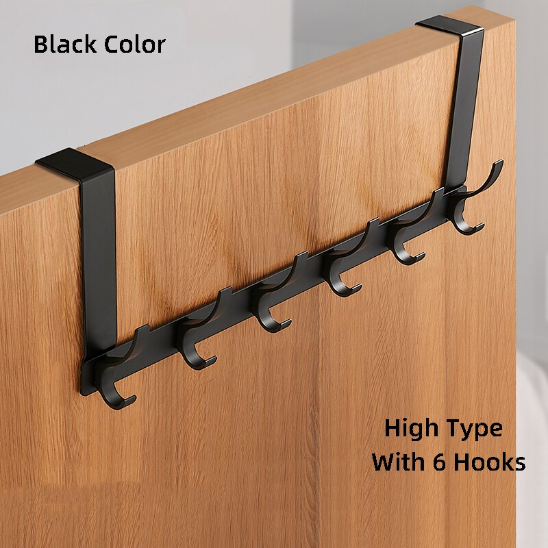 Hooks Over The Door 5 Hooks Home Bathroom Organizer Rack Clothes Coat Hat Towel Hanger Bathroom Kitchen Accessories Holder - StorageandmoreStorage