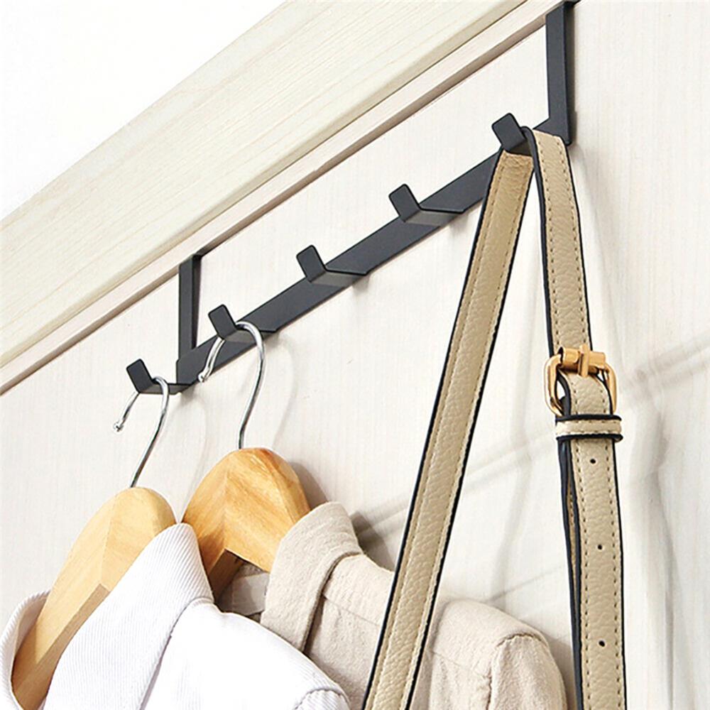 Hooks Over The Door 5 Hooks Home Bathroom Organizer Rack Clothes Coat Hat Towel Hanger Bathroom Kitchen Accessories Holder - StorageandmoreStorage