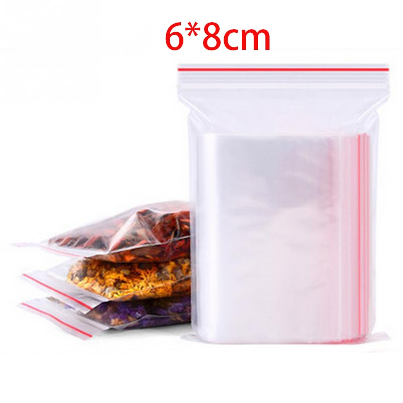 100/300/500Pcs/Pack Resealable Plastic Selaing Bags Clear Poly Reusable Bag Food Storage Reclosable Vacuum Fresh Organize Bag - StorageandmoreStorage