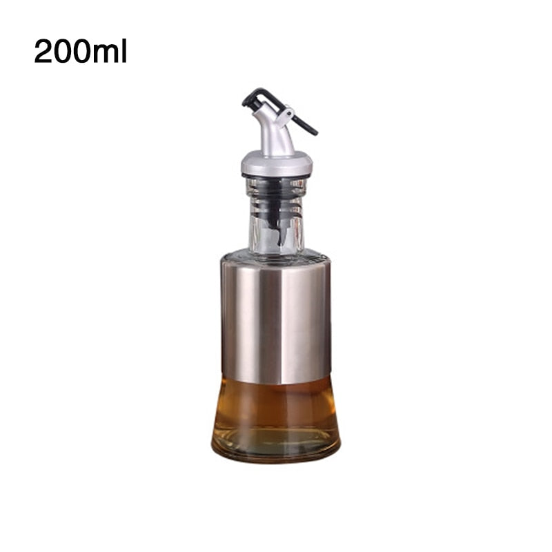 YOMDID Kitchen Glass Oil Bottle Stainless Steel Leak-proof Soy Sauce Vinegar Cruet Storage Dispenser Useful Kitchen Tools - StorageandmoreStorage