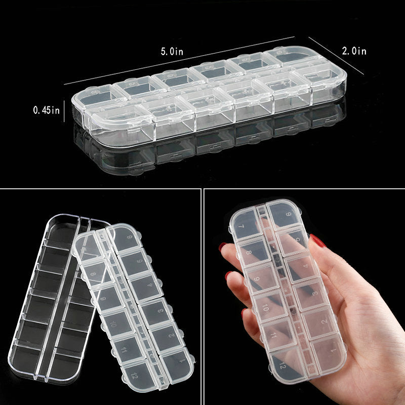 Transparent Plastic Storage Jewelry Box Compartment Adjustable Container For Beads Earring Box For Jewelry Rectangle Box Case - StorageandmoreStorage