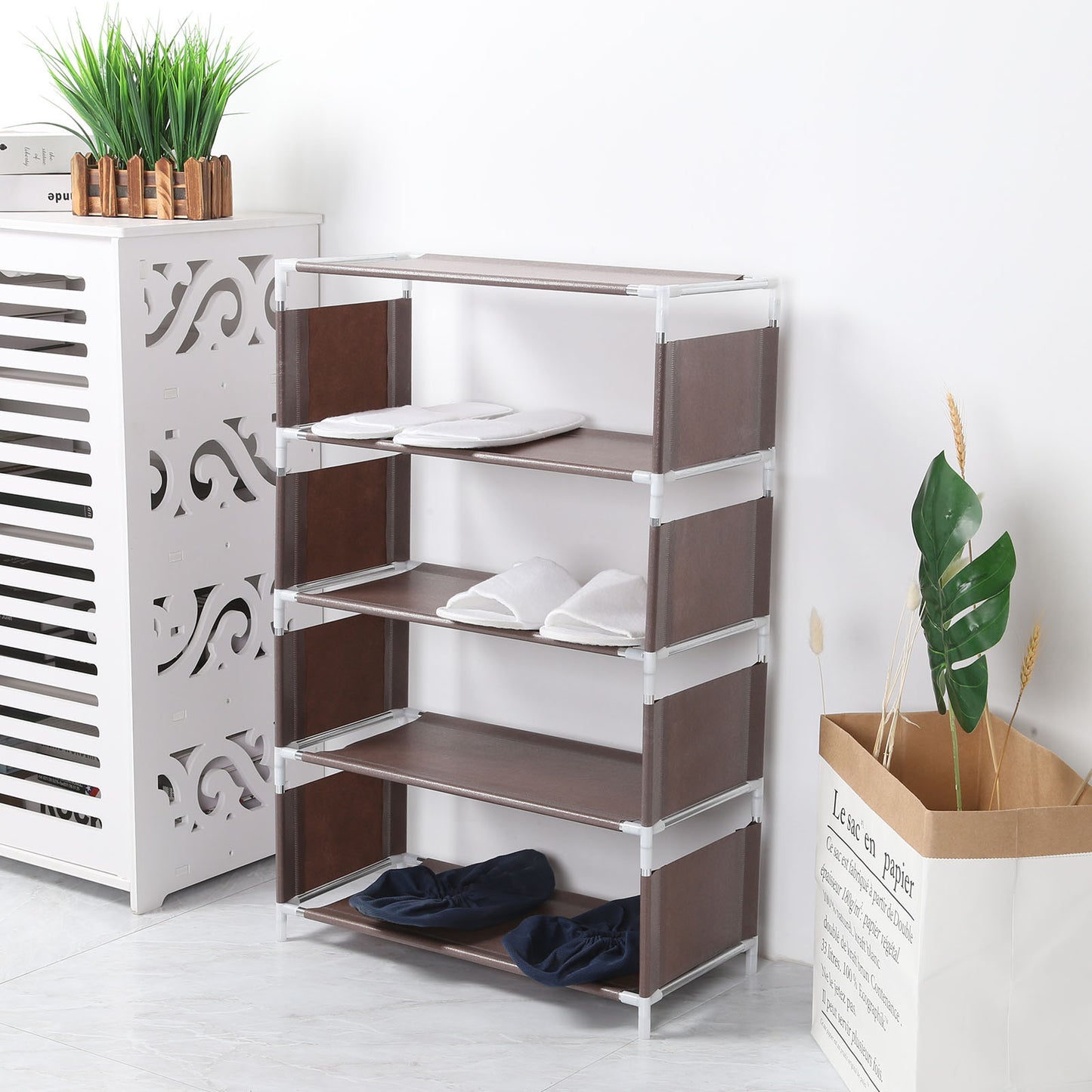 Multi-storey Shoe Rack Multi-functional Organizer Household Cloth Storage Rack Easy To Assemble Dormitory Provincial Space Rack - StorageandmoreStorage