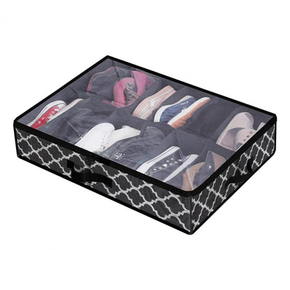 Practical 10 Grids Space-saving Underbed Organizer Non Woven Fabric Under Bed Shoe Organizer Convenient for Bedroom - StorageandmoreStorage