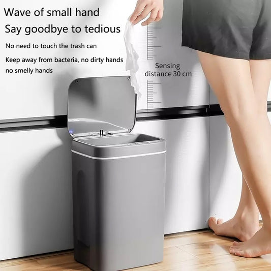 Intelligent Trash Can Automatic Sensor Dustbin Smart Sensor Electric Waste Bin Home Rubbish Can For Kitchen Bathroom Garbage - StorageandmoreStorage