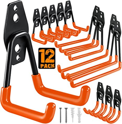 Heavy Duty Metal Hook Garage Organizer Wall Mount Bicycle Hanger Hooks Wall Mount Anti-slip Storage Hook For Ladders Garden Tool - StorageandmoreStorage