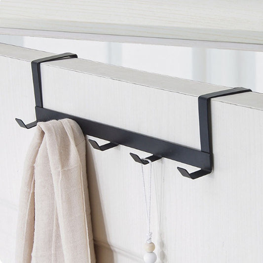 Hooks Over The Door 5 Hooks Home Bathroom Organizer Rack Clothes Coat Hat Towel Hanger New Bathroom Kitchen Accessories Holder - StorageandmoreStorage