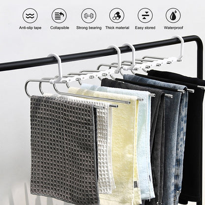 Multifunctional Pants Hanger Clothes Organizer Adjustable Pant Storage Rack Closet Organizer Trouser Hanger - StorageandmoreStorage