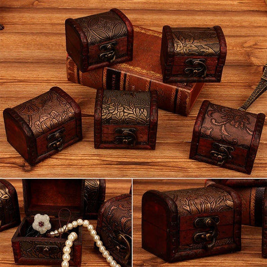 Vintage Wooden Handmade Lock Box Organizer Jewelry Bracelet Pearl Case Gift Storage Box  Storage Cosmetic Containers Hamper - StorageandmoreStorage