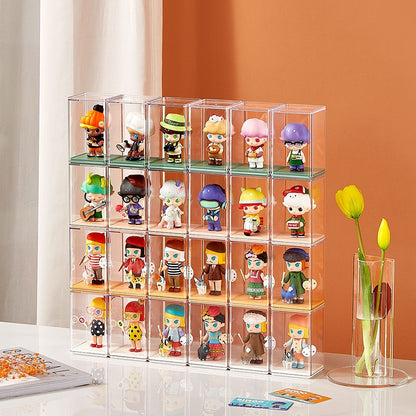 6pcs Blind box storage display box Dustproof transparent doll storage box Simplicity Toy Garage Kit display rack - StorageandmoreStorage