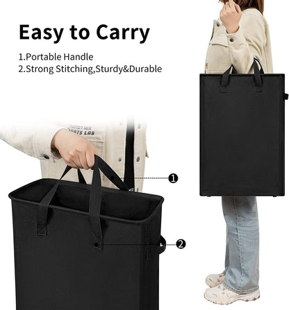 Home Slim Laundry Basket Hamper Storage Organizer 45L Collapsible Thin Dirty Clothes Basket Cesto Ropa Sucia - StorageandmoreStorage