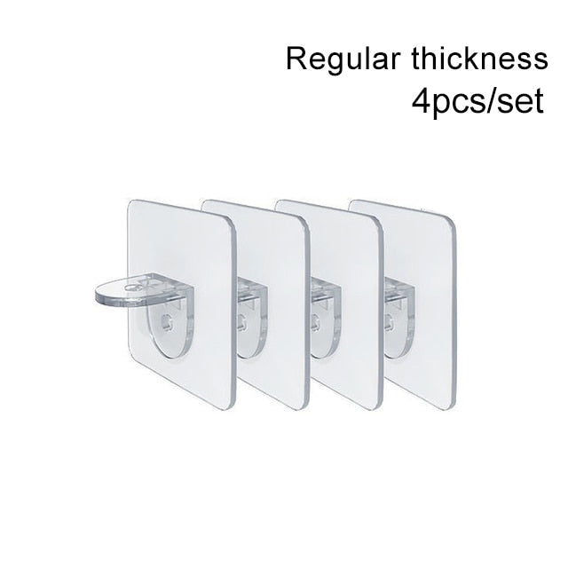 4/10pcs Adhesive Shelf Support Pegs Shelf Support Adhesive Pegs Closet Cabinet Shelf Support Clips Wall Hangers Strong Holders - StorageandmoreStorage