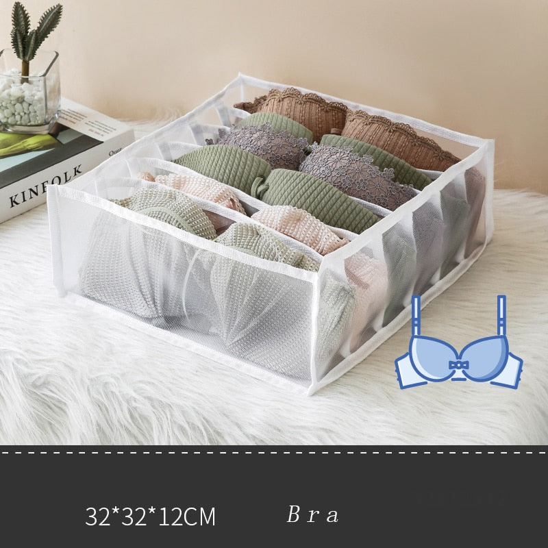 Jeans Compartment Storage Box Closet Clothes Drawer Mesh Separation Box Underwear Pants Drawer Divider Can Washed Home Organizer - StorageandmoreStorage