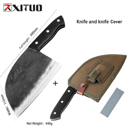 XITUO Superior Professional Handmade Forged Carbon Steel Chef Kitchen Slicing Chopping Kitchen Knife Traditional Cooking Tools - StorageandmoreStorage