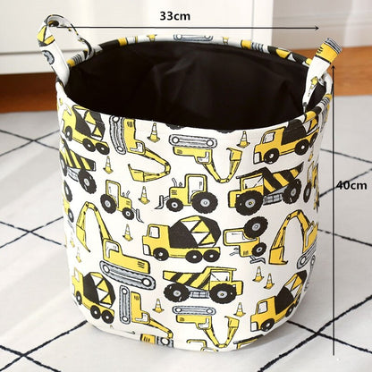 Foldable Storage Basket Cartoon Dinosa Kids Toys Canvas Storage Basket Dirty Clothes Laundry Container Barrel Home Organizer - StorageandmoreStorage