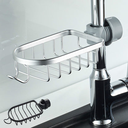 Household kitchen sink hanging faucet bathroom hollow shelf storage rack organizer Water Basket Pool Rag Sponge Storage Rack - StorageandmoreStorage