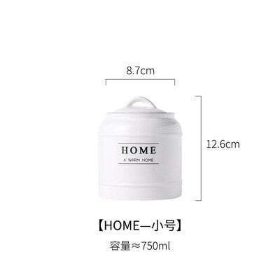 Ceramic Lid Sealed Cans Candy Cans Household Snack Storage Bottle Coffee Beans Tea Cans Kitchen Multigrain Storage Container - StorageandmoreStorage