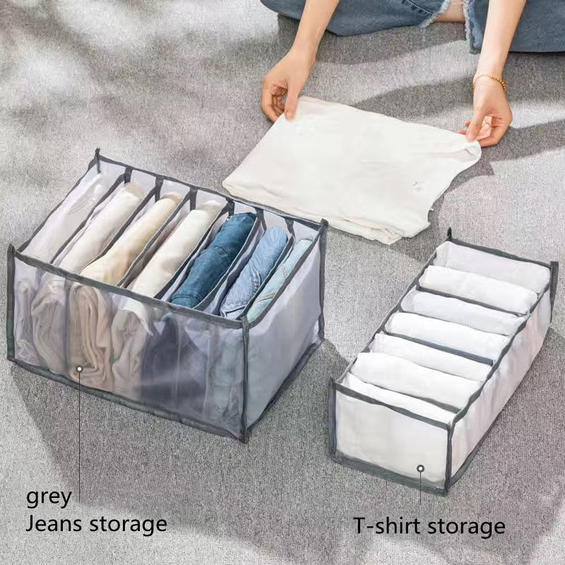 Jeans Bra Organizer Home Separated Dormitory Closet Organizer for Socks Underwear Scarves Storage Box Organizer Foldable Drawer - StorageandmoreStorage