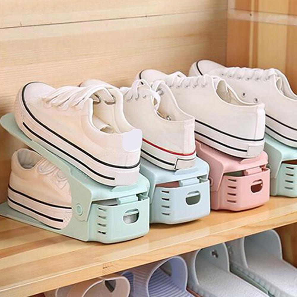 Durable Adjustable Shoe Organizer Footwear Support Slot Space Saving Cabinet Closet Stand Shoes Storage Rack Shoebox - StorageandmoreStorage