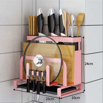 Kitchen Knife Cutting Board Holder Multifunctional Knife Storage Tools Cutting Board Knife Pot Cover Stand Cutlery Scissor Organ - StorageandmoreStorage