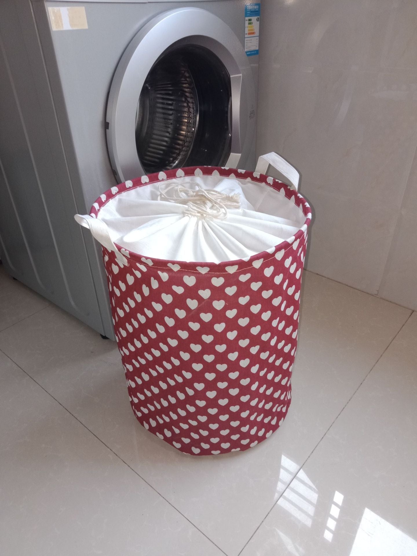 New Fashion Print Laundry Basket with Drawstring Lining Portable Foldable Storage Bag Hamper for Kids Toys Dirty Clothes Basket - StorageandmoreStorage