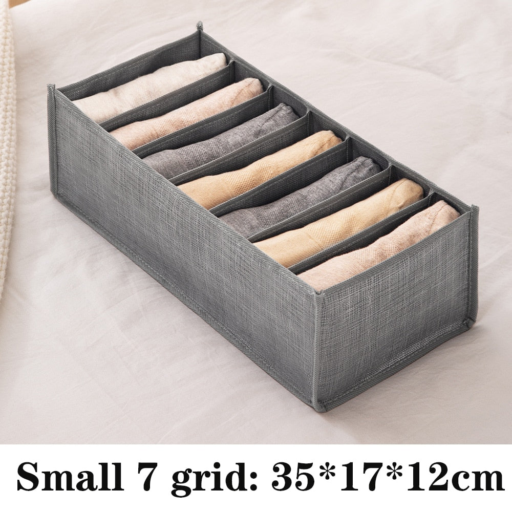 Jeans storage boxes Closet organizer drawer divider boxes Foldable Underwear bra organizers Wardrobe pants T-shirt storage box - StorageandmoreStorage