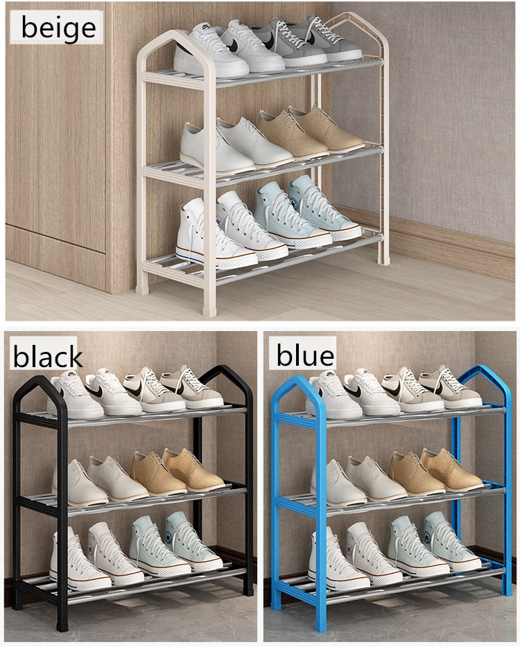 Shoe Rack Shoe Shelf 5/4/3/2 Layers Simple Dust-proof Storage Shoe Cabinet Multi-layer Assembly Door Dormitory Organizer Rack - StorageandmoreStorage