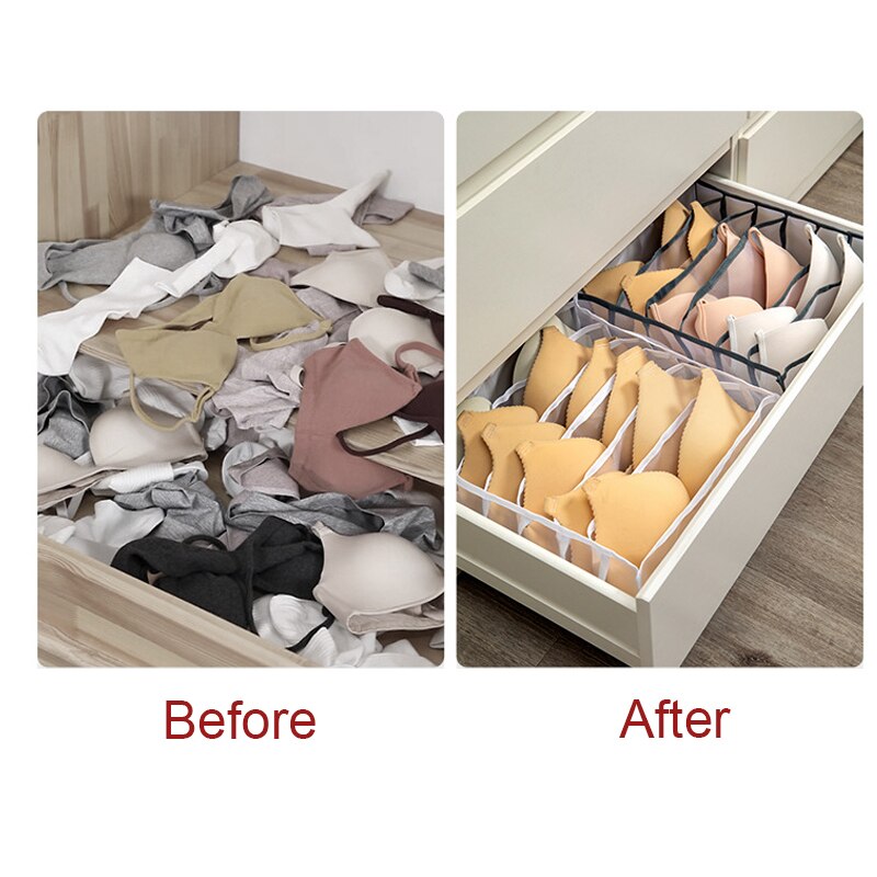 Drawer Closet Underwear Bra Organizer Divider Boxes for Underwear Scarves Socks Bra Foldable Wardrobe Clothes Storage Organizers - StorageandmoreStorage