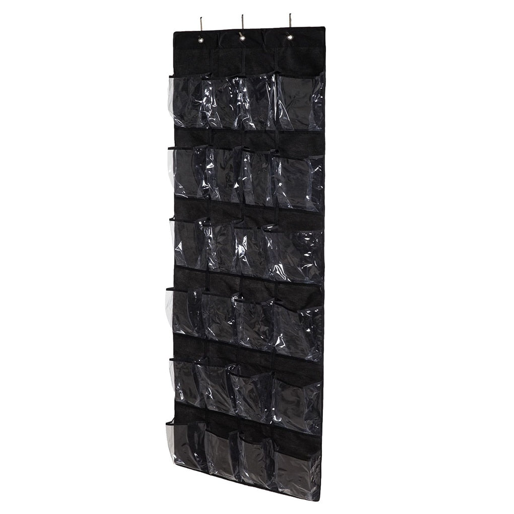 24 Grid Over Door Hanging Organizer Convenient Storage Holder Rack Closet Shoes Keeping Non-woven Door Shoe Storage Bag - StorageandmoreStorage