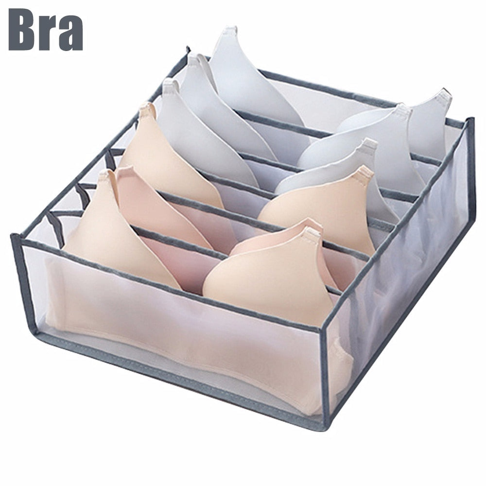 New 6/7/9/11 Grids Washable T-shirt Jeans Compartment Storage Closet Clothes Drawer Mesh Separation Box Stacking Pants Drawe - StorageandmoreStorage