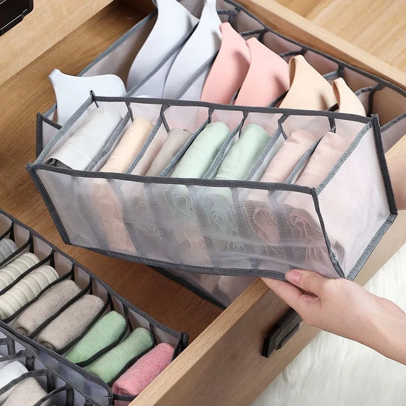 Jeans Bra Organizer Home Separated Dormitory Closet Organizer for Socks Underwear Scarves Storage Box Organizer Foldable Drawer - StorageandmoreStorage