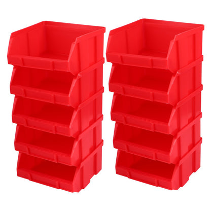 Storage Bins Garage Tool Organizer Stackable Plastic Containers Box Rack Stacking Small For Parts Hanging Pegboard Workshop - StorageandmoreStorage