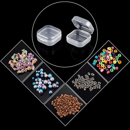 30PCS Small Boxes Square Transparent Plastic Box Jewelry Storage Case Finishing Container Packaging Storage Box for Earrings - StorageandmoreStorage