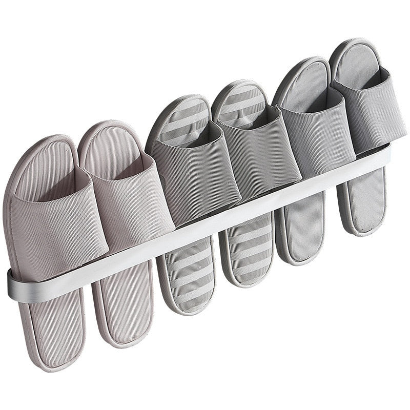 Aluminum Slipper Rack Wall Mount Bathroom Bedroom Shoe Hanging Holder Organizer Toilet Wall Door Towel Storage Shelf - StorageandmoreStorage