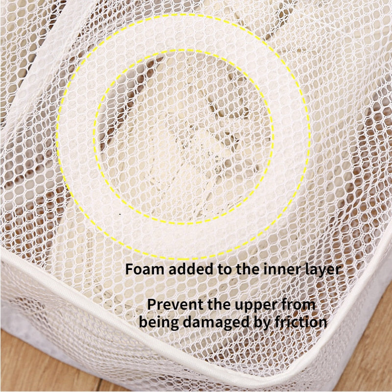 Mesh Washing Machine Shoes Bag Anti-deformation Zipper Laundry Bag Travel Shoes Clothes Storage Bags Shoes Airing Dry Tool - StorageandmoreStorage