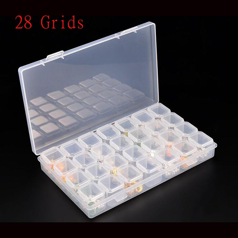 56/28 Grids 5D DIY Diamond Painting Drill Box Jewelry Box Rhinestone Embroidery Crystal Bead Organizer Storage Case Container - StorageandmoreStorage